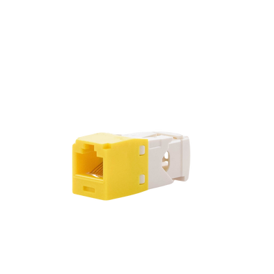 Conector Jack RJ45 Estilo TG, Mini-Com, Categoría 6, de 8 posiciones y 8 cables, Color Amarillo Conector Jack RJ45 Estilo TG, Mini-Com, Categoría 6, de 8 posiciones y 8 cables, Color Amarillo
