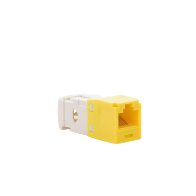 Conector Jack RJ45 Estilo TG, Mini-Com, Categoría 6, de 8 posiciones y 8 cables, Color Amarillo Conector Jack RJ45 Estilo TG, Mini-Com, Categoría 6, de 8 posiciones y 8 cables, Color Amarillo