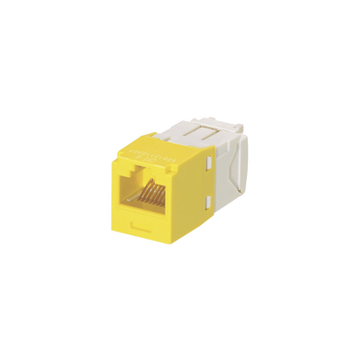 Conector Jack RJ45 Estilo TG, Mini-Com, Categoría 6, de 8 posiciones y 8 cables, Color Amarillo Conector Jack RJ45 Estilo TG, Mini-Com, Categoría 6, de 8 posiciones y 8 cables, Color Amarillo