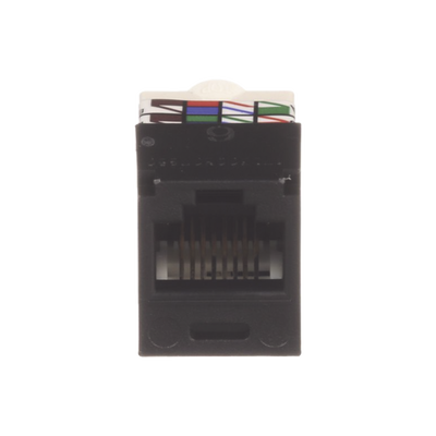 Conector Jack RJ45 Estilo TP, Mini-Com, Categoría 6, de 8 posiciones y 8 cables, Color Negro