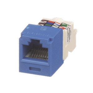 Conector Jack RJ45 Estilo TP, Mini-Com, Categoría 6, de 8 posiciones y 8 cables, Color Azul Conector Jack RJ45 Estilo TP, Mini-Com, Categoría 6, de 8 posiciones y 8 cables, Color Azul