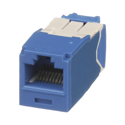 Conector Jack RJ45 Estilo TG, Mini-Com, Categoría 6A, de 8 posiciones y 8 cables, Color Azul