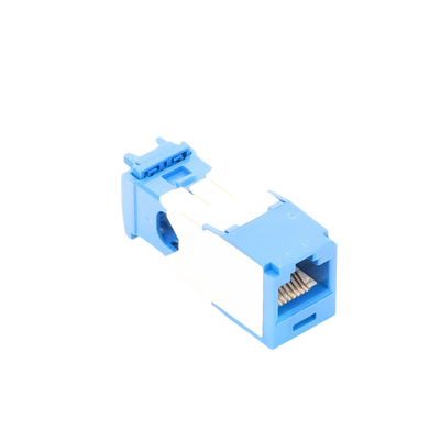 Conector Jack RJ45 Estilo TG, Mini-Com, Categoría 6A, de 8 posiciones y 8 cables, Color Azul