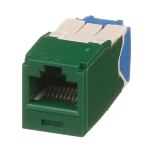 Conector Jack RJ45 Estilo TG, Mini-Com, Categoría 6A, de 8 posiciones y 8 cables, Color Verde Conector Jack RJ45 Estilo TG, Mini-Com, Categoría 6A, de 8 posiciones y 8 cables, Color Verde