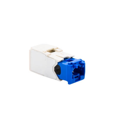 Conector Jack RJ45 Estilo TG, Mini-Com, Categoría 6A, de 8 posiciones y 8 cables, Color Blanco Mate