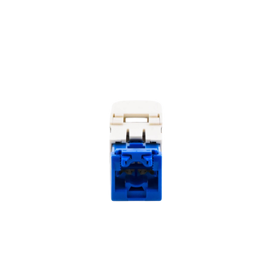 Conector Jack RJ45 Estilo TG, Mini-Com, Categoría 6A, de 8 posiciones y 8 cables, Color Blanco Mate