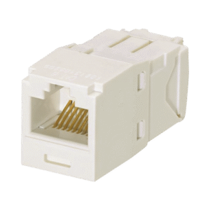 Conector Jack RJ45 Estilo TG, Mini-Com, Categoría 6A, de 8 posiciones y 8 cables, Color Blanco Mate Conector Jack RJ45 Estilo TG, Mini-Com, Categoría 6A, de 8 posiciones y 8 cables, Color Blanco Mate