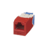 Conector Jack RJ45 Estilo TG, Mini-Com, Categoría 6A, de 8 posiciones y 8 cables, Color Rojo