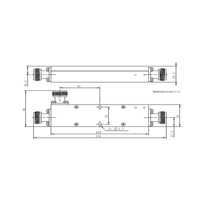 Acoplador direccional 30dB 694-2700 50W tipo N