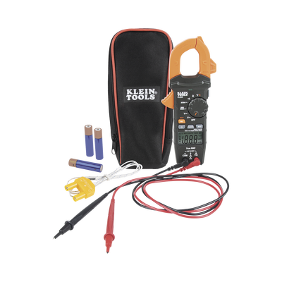 Amperímetro Digital de Gancho de Rango Automático de 400 A CA con Medidor de Temperatura. Amperímetro Digital de Gancho de Rango Automático de 400 A CA con Medidor de Temperatura.