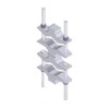 Juego Sencillo en Aluminio de Abrazadera Dual para Mástiles de 7.31 a 11.43 cm. de Diámetro (REQ. 2 x Antena).