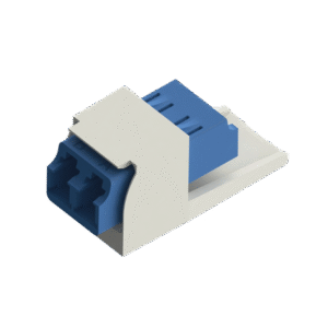 Módulo Acoplador LC Duplex, para Fibra Óptica Monomodo OS1/OS2, Tipo Mini-Com, Color Blanco Mate Módulo Acoplador LC Duplex, para Fibra Óptica Monomodo OS1/OS2, Tipo Mini-Com, Color Blanco Mate