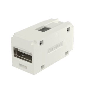 Módulo Acoplador USB 2.0, Hembra a Hembra, Tipo Mini-Com, Color Blanco Mate