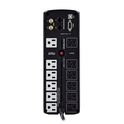 UPS de 1500 VA/900 W, Topología Línea Interactiva, Entrada 120 Vca NEMA 5-15P, Tipo Mini Torre, Con 12 Tomas NEMA 5-15R