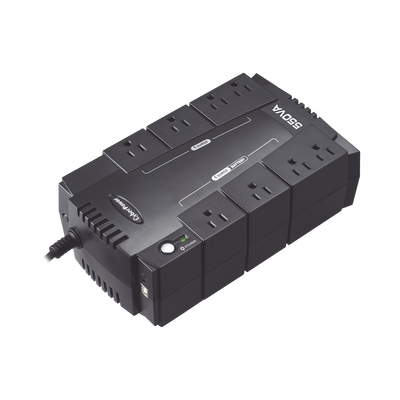 UPS de 550 VA/330 W, Topología Standby, Entrada 120 Vca NEMA 5-15P, Tipo Gabinete Compacto, Con 8 Tomas NEMA 5-15R