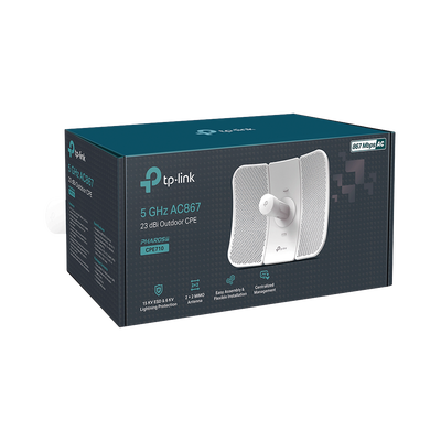 CPE de Exterior de 5 GHz AC 867 Mbps, Antena direccional de 23 dBi, potencia de 29 dBm, PoE pasivo