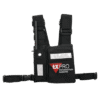 Pechera Universal con soporte para radio, sostén de bolígrafo y seguridad para la bolsa con cinta adherente. Logo TX-PRO.