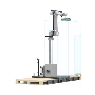Estacion Con Brazo Robotico Telescopico Colaborativo Especializado Para Procesos De Palletizado Altura Maxima 2100mm Estacion Con Brazo Robotico Telescopico Colaborativo Especializado Para Procesos De Palletizado Altura Maxima 2100mm