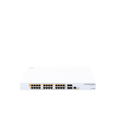 CRS328-24P-4S+RM - 24 port Gigabit Ethernet router/switch with four 10Gbps SFP+