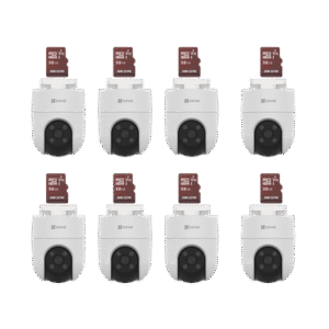 Kit de Camaras WiFi, Incluye 8 Piezas CS-H8C y 8 Piezas HS-TF-E1/32G / Audio de Dos Vías / Detección de Movimiento / Luz Blanca / Sirena / Uso en Exterior con Protección