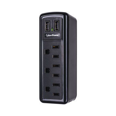 Multicontacto con Supresor de Picos de Pared, Voltaje de Entrada 125 Vca NEMA 5-15P, Con 3 Salidas NEMA 5-15R, 2 Puertos de Carga USB, 918 Joules Multicontacto con Supresor de Picos de Pared, Voltaje de Entrada 125 Vca NEMA 5-15P, Con 3 Salidas NEMA 5-15R, 2 Puertos de Carga USB, 918 Joules