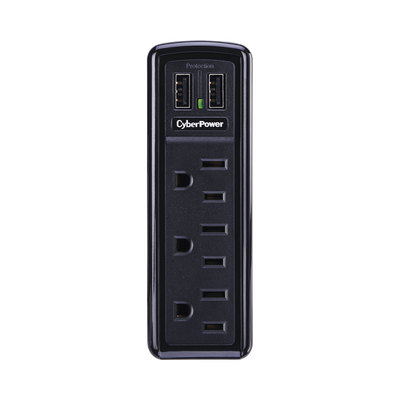 Multicontacto con Supresor de Picos de Pared, Voltaje de Entrada 125 Vca NEMA 5-15P, Con 3 Salidas NEMA 5-15R, 2 Puertos de Carga USB, 918 Joules Multicontacto con Supresor de Picos de Pared, Voltaje de Entrada 125 Vca NEMA 5-15P, Con 3 Salidas NEMA 5-15R, 2 Puertos de Carga USB, 918 Joules