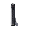 Multicontacto Con Supresor de Picos, Voltaje de Entrada 125 Vca NEMA 5-15P, Con 6 Salidas NEMA 5-15R, 2 Puertos de Carga USB, 1200 Joules