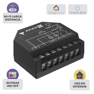 Relevador Wi-Fi Inteligente / 2 Salidas Para 2 Apagadores / Ideal Para Control de Iluminación / Control Remoto / Horarios Personalizados / Registro de Consumo / 110-240VCA Relevador Wi-Fi Inteligente / 2 Salidas Para 2 Apagadores / Ideal Para Control de Iluminación / Control Remoto / Horarios Personalizados / Registro de Consumo / 110-240VCA