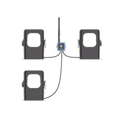 Medidor de corriente LoRaWAN para tres fases hasta 500 ampers