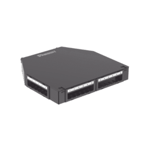 Punto de Consolidación de 24 Puertos Mini-Com, Instalación en Piso o Pared, Fabricado en Aluminio, Color Negro