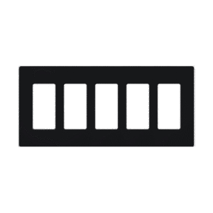 Placa de pared 5 espacios, para atenuador (dimmer), switch ó control remoto PICO inalámbrico