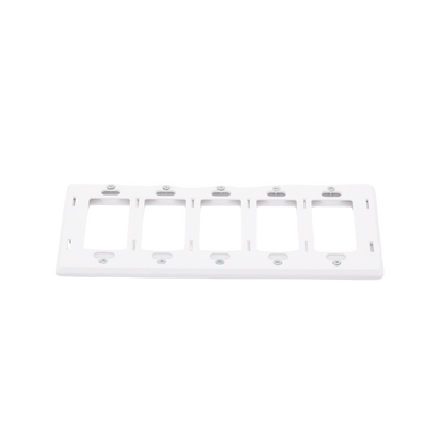 Placa de pared 5 espacios, para atenuador (dimmer), switch ó control remoto PICO inalámbrico