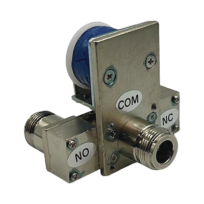 Relevador Coaxial para Antena SPDT, 10-14 Vcc (12 Vcc Nom.), 160 mA, 250 Watt a 1 GHz. Relevador Coaxial para Antena SPDT, 10-14 Vcc (12 Vcc Nom.), 160 mA, 250 Watt a 1 GHz.