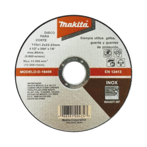 Disco de Corte de 7/8" de acero inoxidable, diámetro de 4-1/2"