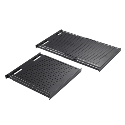 Charola Ventilada de Instalación sin Herramienta, Para Rack o Gabinetes de 4 Postes, Ajustable de 900 a 1200 mm de Profundidad, De Acero, Color Negro Charola Ventilada de Instalación sin Herramienta, Para Rack o Gabinetes de 4 Postes, Ajustable de 900 a 1200 mm de Profundidad, De Acero, Color Negro