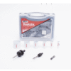 Kit de broca sierras (3/4 - 2 1/4 in) incluye 6 piezas de broca sierras, 2 adaptadores y resorte de expulsión.