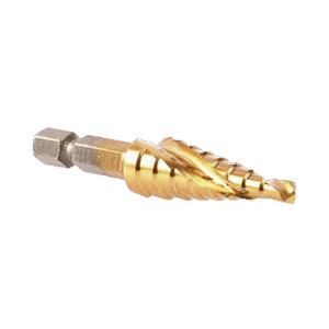 Broca escalonada espiral de hss-ti 4-12 mm zanco de 1/4" hexagonal. Broca escalonada espiral de hss-ti 4-12 mm zanco de 1/4" hexagonal.