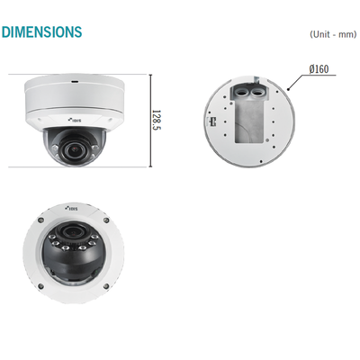 Cámara IP Domo 2 Megapixel (1080p) | Antivandalica IK10 | Audio de Dos Vías | Alarma I/O | PoE/12 Vcc | IR 30m | MicroSD | ICR | WDR | Lente Motorizado (4.4mm-10mm)