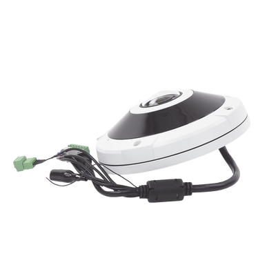 Cámara Fisheye 12MP | IK10/IP67 | Vista en 180°/360° | WDR | microSD | Intelligent Codec | IR 15m | Failover | Audio de Dos Vías