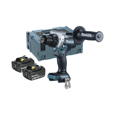 Taladro Atornillador BL 18 V 5 Ah LXT 130 Nm 2 Velocidades (0-550 0-2100 rpm). Incluye 2 Baterías de 18 V, Cargador rápido, 2 Puntas doble y Maletín Makpac.