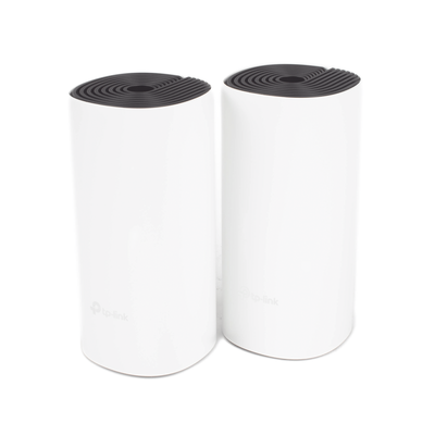 KIT 2 Routers Inalámbricos MESH Interior para Hogar / Doble Banda Wi-Fi 5 AC1200 Mbps / 2 Puerto Gigabit WAN/LAN / 2 Antenas Internas / Administración Mediante la App Deco (iOS, Android)
