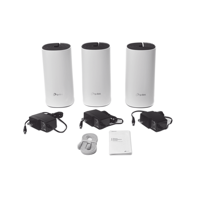 KIT 3 Routers Inalámbricos MESH Interior para Hogar / Doble Banda Wi-Fi 5 AC1200 Mbps / 2 Puerto Gigabit WAN/LAN / 2 Antenas Internas / Administración Mediante la App Deco (iOS, Android)