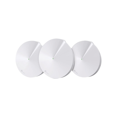 Kit 3 Routers Inalámbricos MESH Interior para Hogar / Doble Banda Wi-Fi 5 AC1300 Mbps / 2 Puerto Gigabit WAN/LAN / 4 Antenas Internas / Administración Mediante la App Deco (iOS, Android) / Protección HomeCare