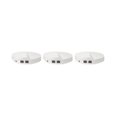 Kit 3 Routers Inalámbricos MESH Interior para Hogar / Doble Banda Wi-Fi 5 AC1300 Mbps / 2 Puerto Gigabit WAN/LAN / 4 Antenas Internas / Administración Mediante la App Deco (iOS, Android) / Protección HomeCare