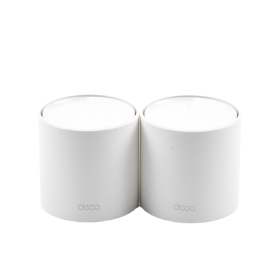 Kit 2 Routers Inalámbricos MESH Interior para Hogar / Doble Banda Wi-Fi 6 AX1800 Mbps / 2 Puerto Gigabit WAN/LAN / 2 Antenas Internas / Administración Mediante la App Deco (iOS, Android) / Protección HomeShield