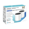 Kit 2 Routers Inalámbricos MESH Interior para Hogar / Doble Banda Wi-Fi 6 AX3000 Mbps / 3 Puerto Gigabit WAN/LAN / 2 Antenas Internas / Administración Mediante la App Deco (iOS, Android) / Protección HomeShield