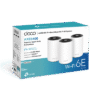 Kit 3 Routers Inalámbricos MESH Interior para Hogar / Doble Banda Wi-Fi 6E AX5400 Mbps / 3 Puerto Gigabit WAN/LAN / 4 Antenas Internas / Administración Mediante la App Deco (iOS, Android) / Protección HomeShield