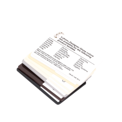 Muestrario, de colores con acabados Gloss/Brilloso para los atenuadores, teclados, interruptores y accesorios LUTRON. Muestrario, de colores con acabados Gloss/Brilloso para los atenuadores, teclados, interruptores y accesorios LUTRON.