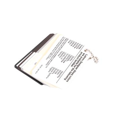 Muestrario, de colores con acabados Gloss/Brilloso para los atenuadores, teclados, interruptores y accesorios LUTRON. Muestrario, de colores con acabados Gloss/Brilloso para los atenuadores, teclados, interruptores y accesorios LUTRON.