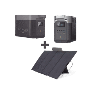 Kit de Estación de Energía Portátil 2048Wh + Batería Externa 2048Wh + Panel Solar Flexible 400W (4096Wh Totales)